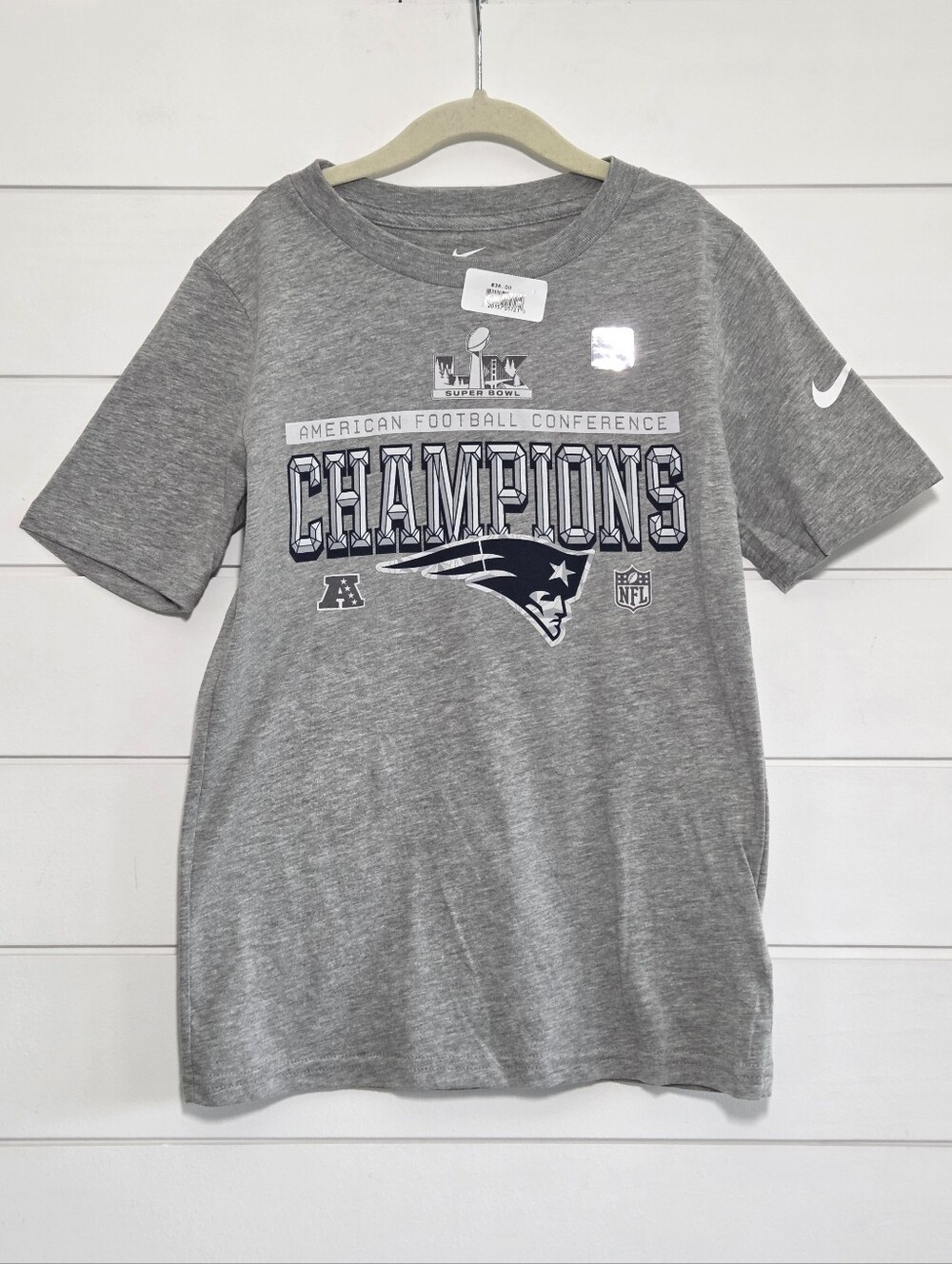 Nike Gray New England Patriots GRAY Champions NFL Tee Size S